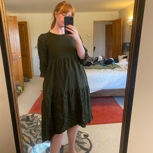 ZARA green tiered dress